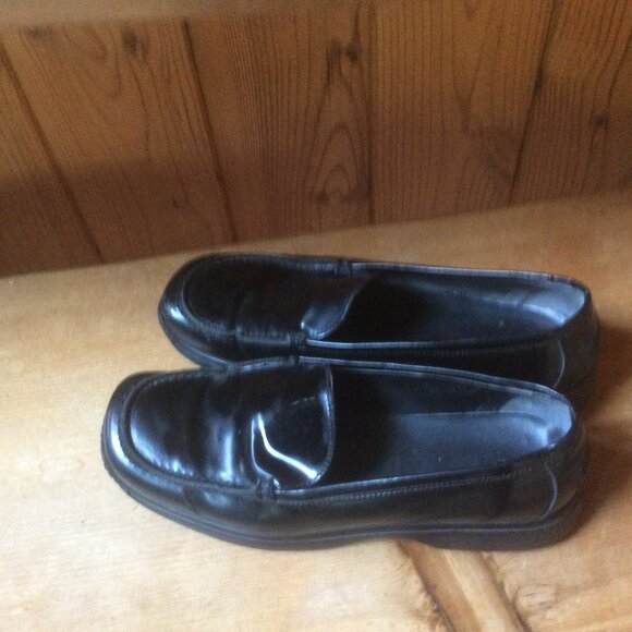 Coach Rita Spazzalato Black Leather Classic Square Toe Slip On Loafers Size 8.5B - Picture 9 of 9